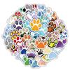60 Cartoon Dog Paw Graffiti Stickers for Kids' Notebooks – Waterproof and Decorative