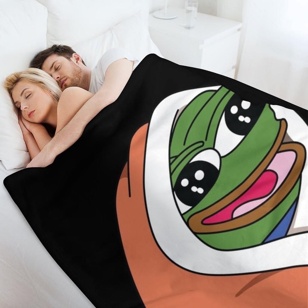 peepoBlanket Emote High Quality Throw Blanket Cosplay Anime Comforter Softest Soft Plush Plaid Blankets