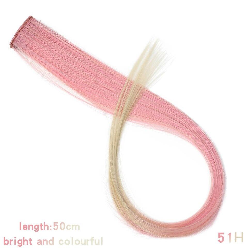 LUPU 55CM Synthetic Strands Of Hair On Hairpins Long Straight Hair Extension Colorful Hair Clip Girl Natural Rainbow Hair