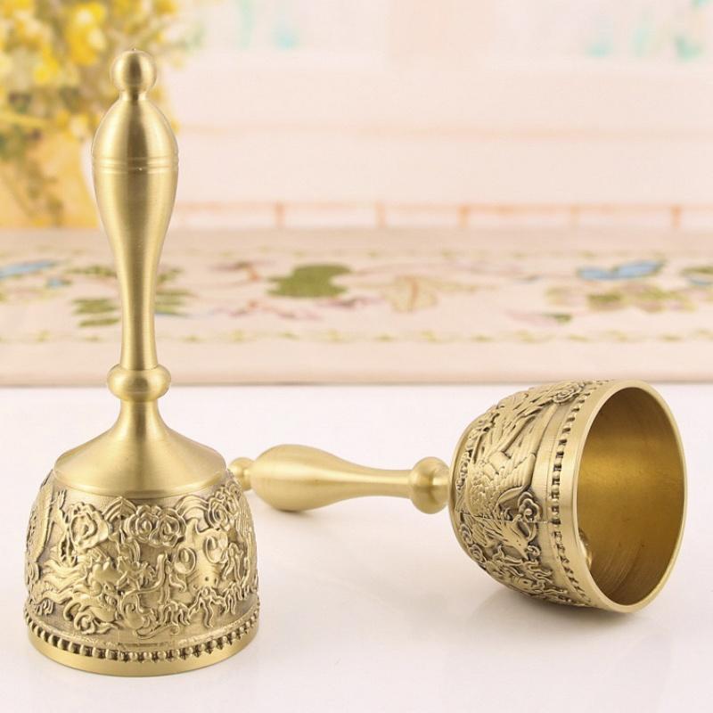 Handrassel Messingglocke mit Griff Schulklasse Zuhause Tischdekoration Messingglocke Rassel für Babys Vintage-Stil