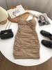 Summer Style Spaghetti Strap Dress - Sexy Twisted Knot Pleated Slim Fit Short Skirt for Mature Women