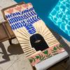 Harajuku Style Tiger Print Beach Towel Unique Abstract Eye Bath Towel Trendy Graphic Swimming Towels Summer Seaside Yoga Mat