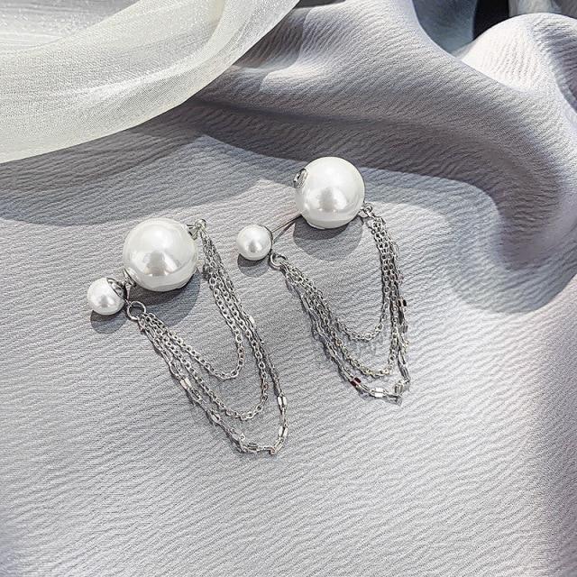 New Pearl Earrings For Women Double Sided Jewelry Personality Korean Earings Bijoux Birthday Gifts