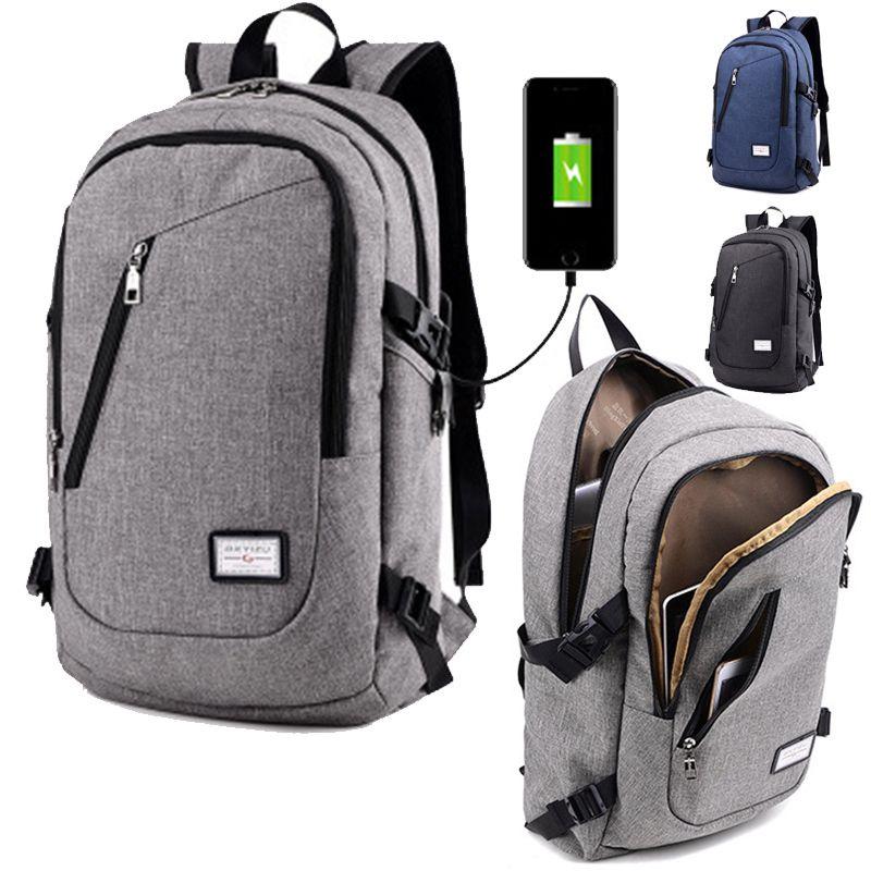 Versatile Unisex Usb Charging Backpack For Laptop Notebook Outdoor Travel And School