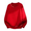 Unisex Knit Sweater Round Neck Long Sleeve Thick Casual Pullover Youth Loose Fit Rabbit Hair Blend