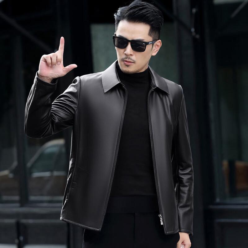 Men's First Layer Calfskin Business Casual Leather Jacket