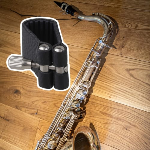 Yibuy Leather Ligature for Alto Saxophone Mouthpiece, Black