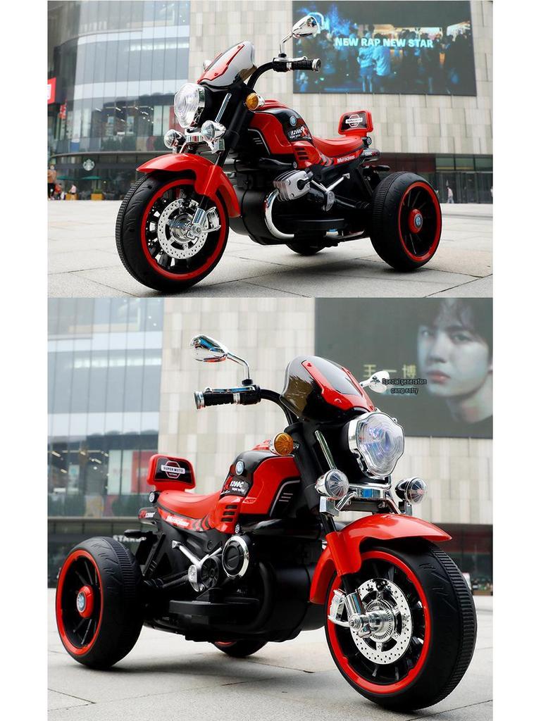 Extra Large Electric Motorcycle for Kids & Adults - Double Seat Tricycle Charging Toy for Boys & Girls