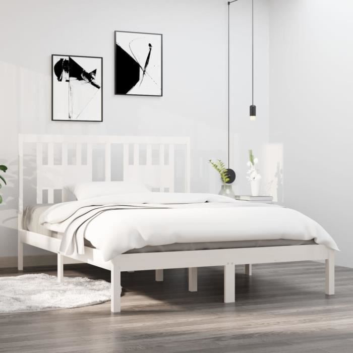 VidaXL Bed Frames White Solid Wood 120x190 Cm Small Double 3104034