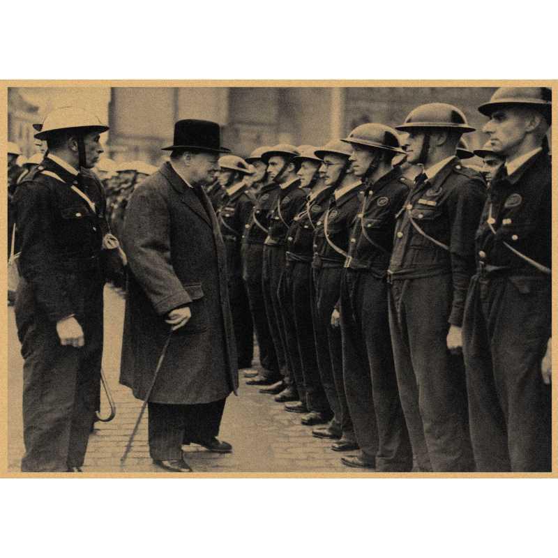 

Classic Winston Churchill Retro Poster - Inspirational Kraft Paper Wall Art White card paper (non-adhesive) 30*42 cm