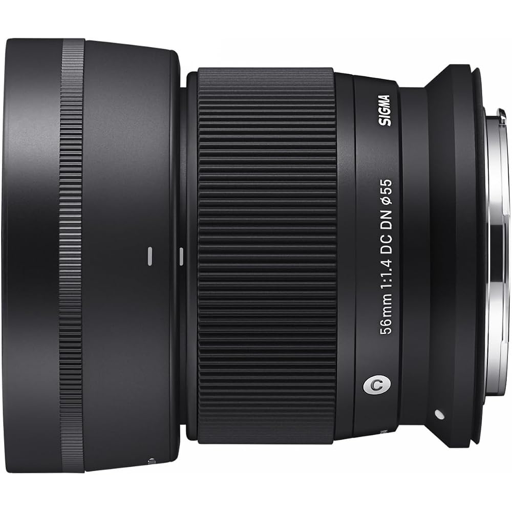 Sigma 56mm F1.4 DC DN lens for Canon RF mount, prime telephoto, APS-C mirrorless camera, Contemporary.