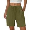 Women's Loose  Straight Drawstring Pocket Casual Shorts