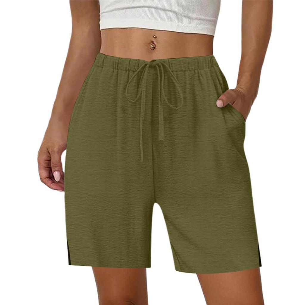 Women's Loose  Straight Drawstring Pocket Casual Shorts