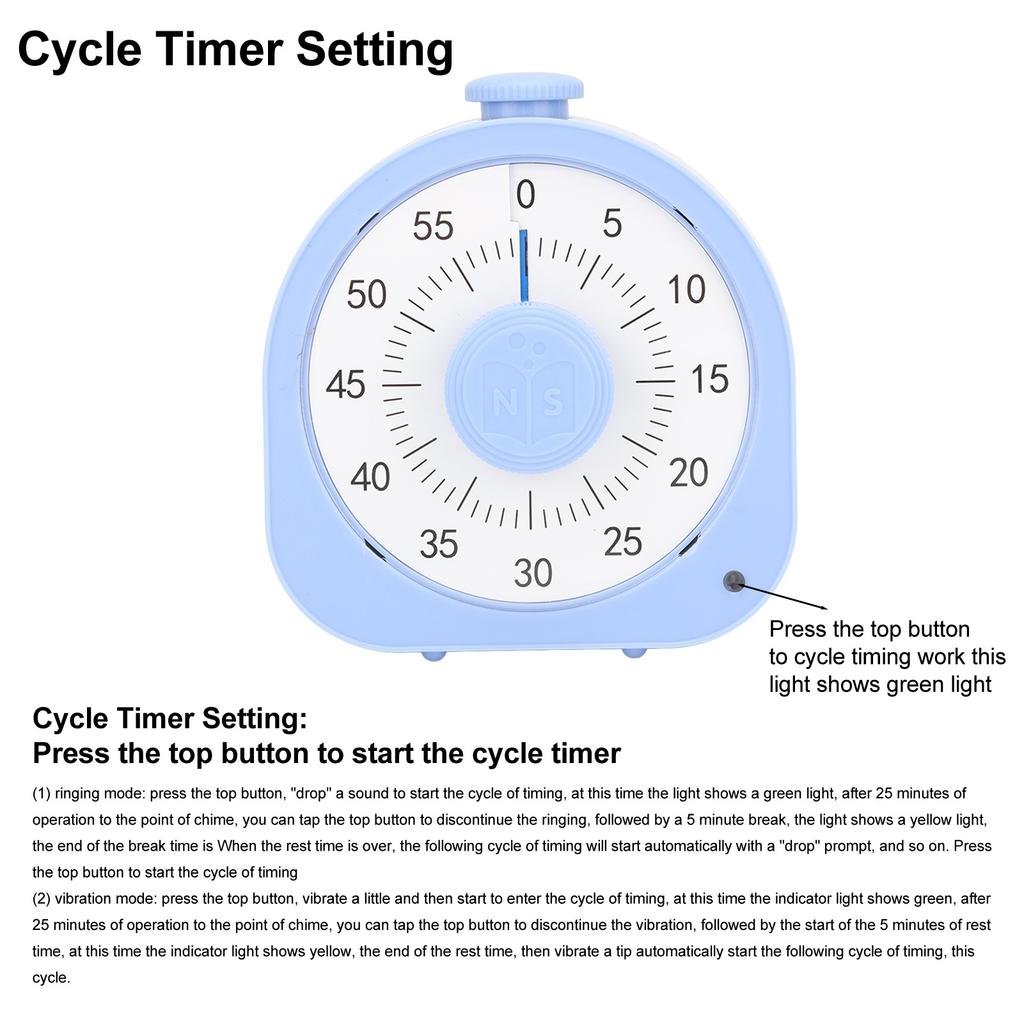 Temporizador Visual de 60 Minutos para Crianças Adultos com Dois Modos de Lembrete Modo Foco Temporizador de Sala de Aula para Casa Escola Trabalho