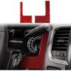 Red Carbon Fiber Dashboard Trument Speedometer Tachometer Frame Panel Cover Car Interior Compatible with Dodge Ram 1500/2500/3500 2013 2014 2015 2016