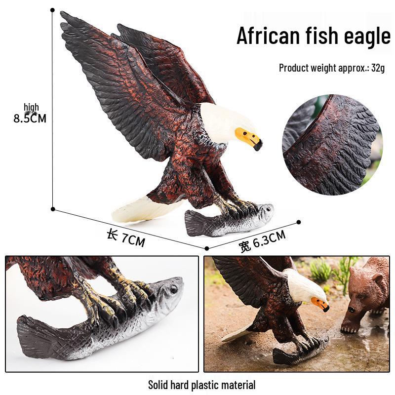 Children's Animal Simulation Toy Set: Eagle, Falcon, Secretary Bird, Owl Figurines