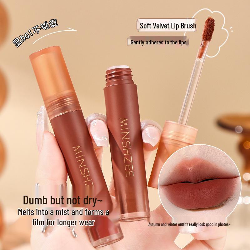 Mingxi Zhi Mousse Matte Velvet Lipstick: Long-Lasting Gloss for Autumn/Winter.