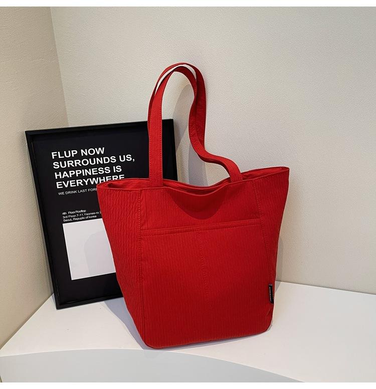 

Canvas bag Lazy wind bag Women s large-capacity new versatile shoulder college student tote bag красный