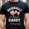 Baseball Gender Reveal T Shirt Or Bows Daddy Loves You Themed Baby Shower Vintage Washed Slightly Fashion Stretched Vintage