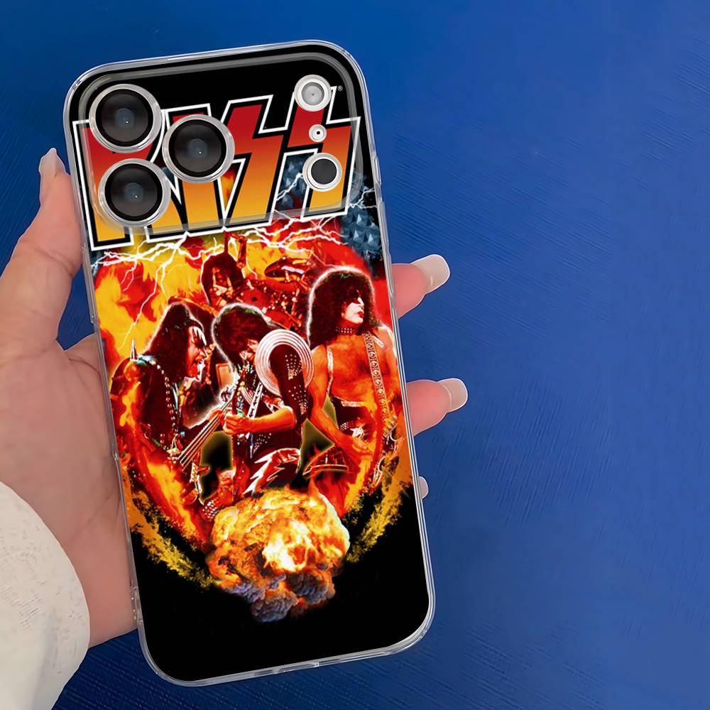 

Rock Band Kiss Kraft Vintage For iPhone 17 16 15 14 13 12 11 Pro Max Plus mini Funda For Transparent Cover iPhone 13pro max