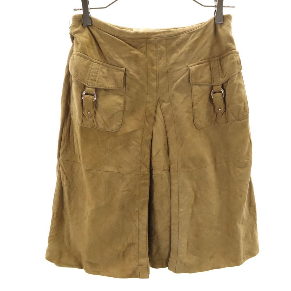 

S Max Mara Юбка миди из замшевой кожи 36 Бежево-коричневый Женская Б/У