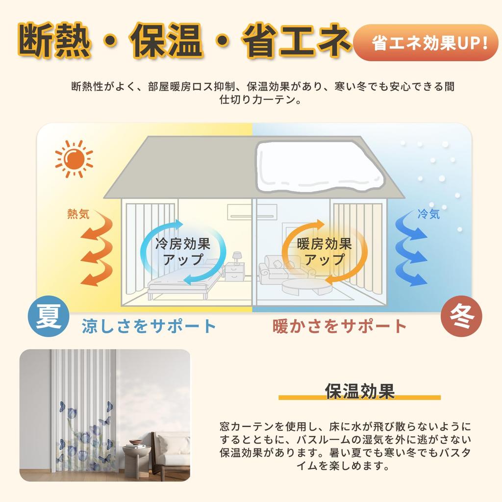 Mizukiori Stylish Folding Room Divider Door Light Energy Floral Print Compact Perfect for Living and Length Width Ice Blue Tulip Curtain, Curtain,