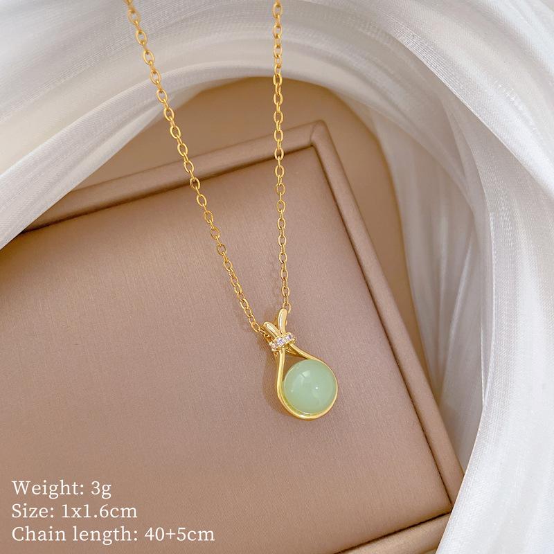 Multi-Element Style Copper Micro-Inlaid Necklace Combination Female Real Gold Electroplated Exquisite Collarbone Chain