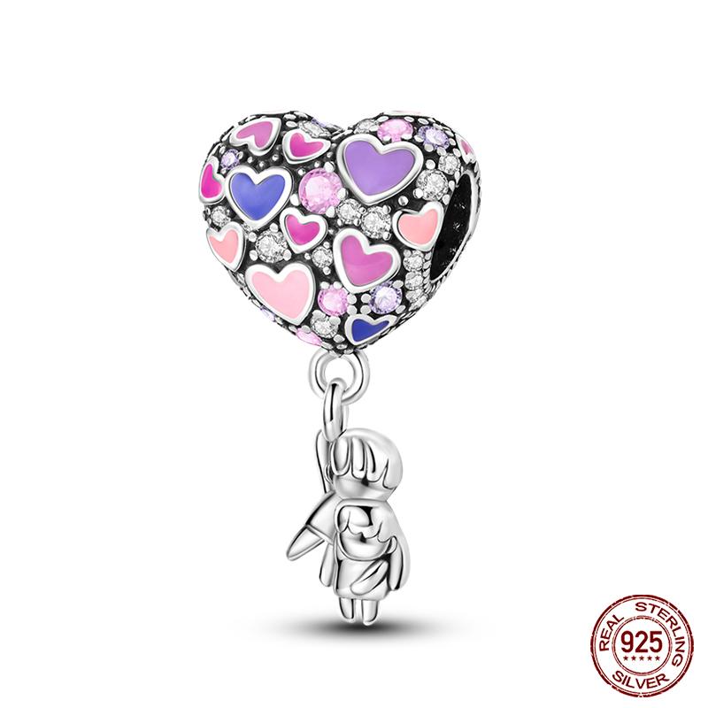 100% Copper Love And Peace Pendants Lovers Balloon Owl Charms Beads Fit Qikaola Original Bracelets Fine Diy Jewelry