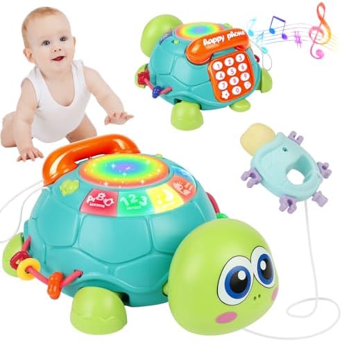 Baby crawling toy, turtle crawling toy with light and music, educational toy for babies, crawling and singing musical baby toy