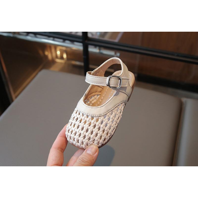 Korean Style Hollow Woven Princess Summer Sandals For Little Girls