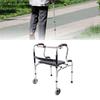 Stand Assist Folding Walker Stainless Steel Walking Aid Height Adjustable Front Wheeled Walker for The Elderly