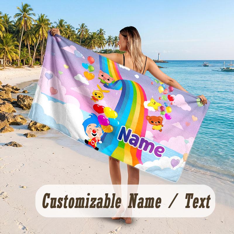Personalized Beach Towel,El Payaso Plim Plim Custom Printed Name Text, Super Absorbent Towel For Beach Vacation