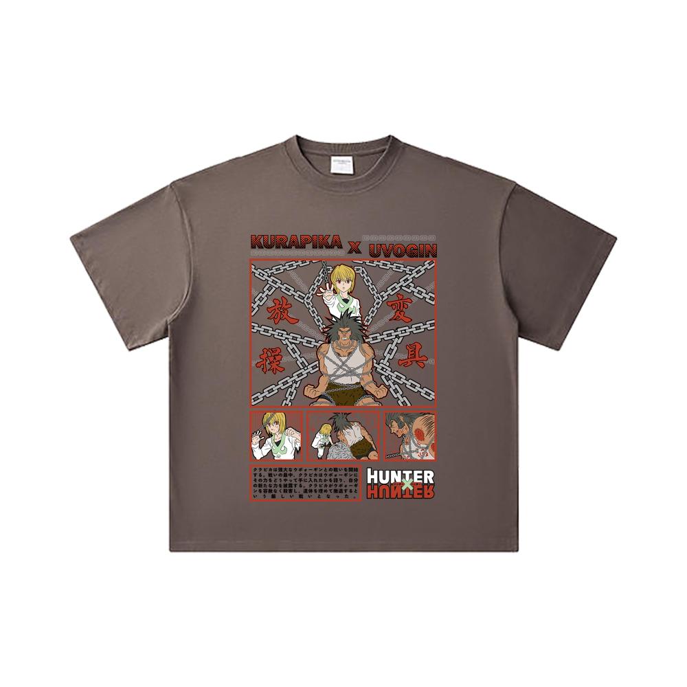 260 GSM Double Yarn 32 Count 100% Cotton HXH V8 Kurapika Uvogin Print Unisex Heavy Cotton T Shirt