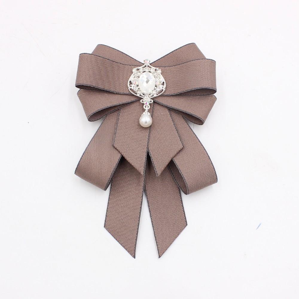 Crystal Bow Tie Rhinestone Ribbon Bow Brooch Fashion Neck Tie  For Men and Women
