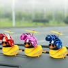 Yellow Duck with Helmet for Bike Without Lights Auto Car Accessories Duck In The Car Car Interior Decoration Motor Accessories