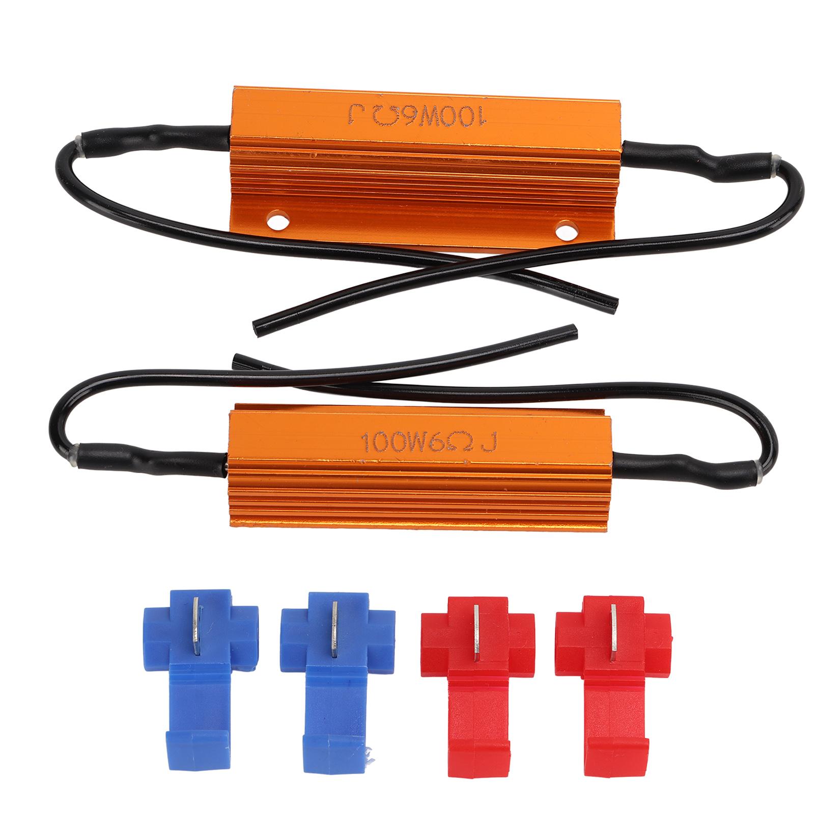 

2 шт. 100W6RJ резистор навантаження від короткого замикання світлодіодний опір декодування покажчиків повороту для приладової протитуманної фари