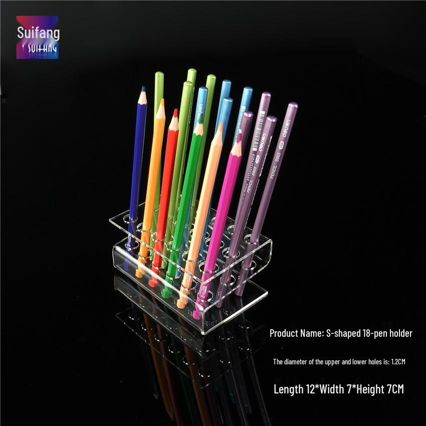 Clear Acrylic Makeup & Stationery Organizer: Pen, Eyebrow Pencil, Lip Gloss, Mascara, and Brush Holder Display Stand