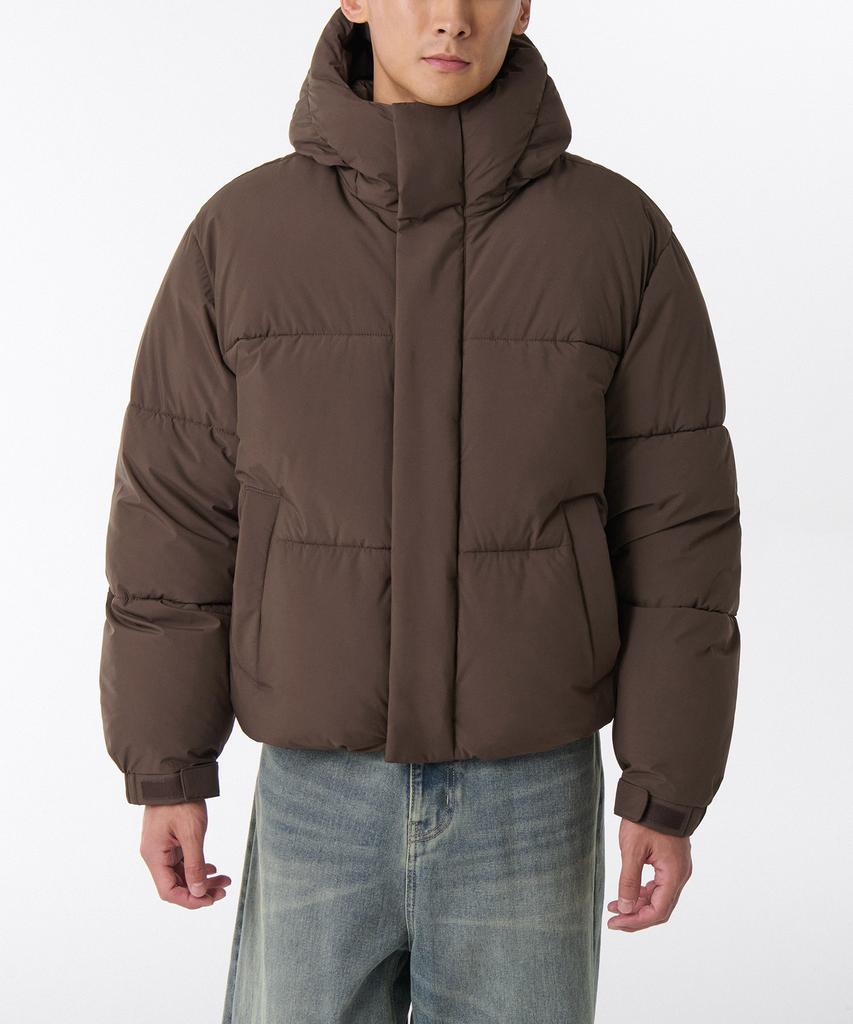 Musinsa Standard Daily Puffer Hooded Short Padded Jacket [Baroque Brown]
