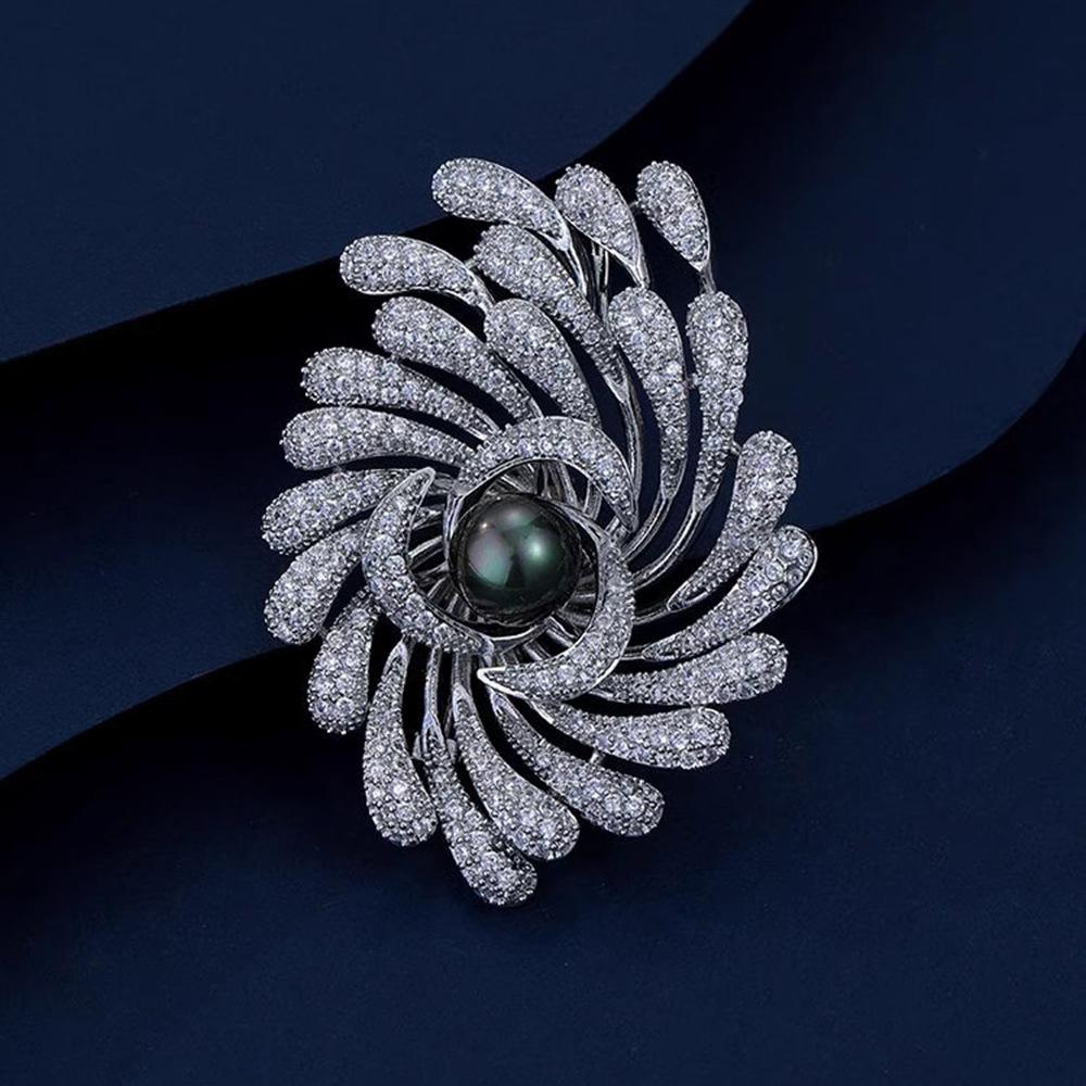 Luxury Atmospheric Fireworks Brooch High-end Women s Retro Pearl Brooch Light Luxury Niche Premium Pin Suit Accessories 2026