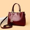 Women's bag handbag New patent leather alligator pattern shoulder bag Large capacity simple messenger bag