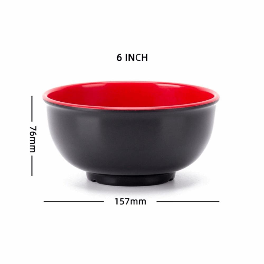 Japanese Style Melamine Bowls Black Red Salad Bowls New Food Containers  Tableware