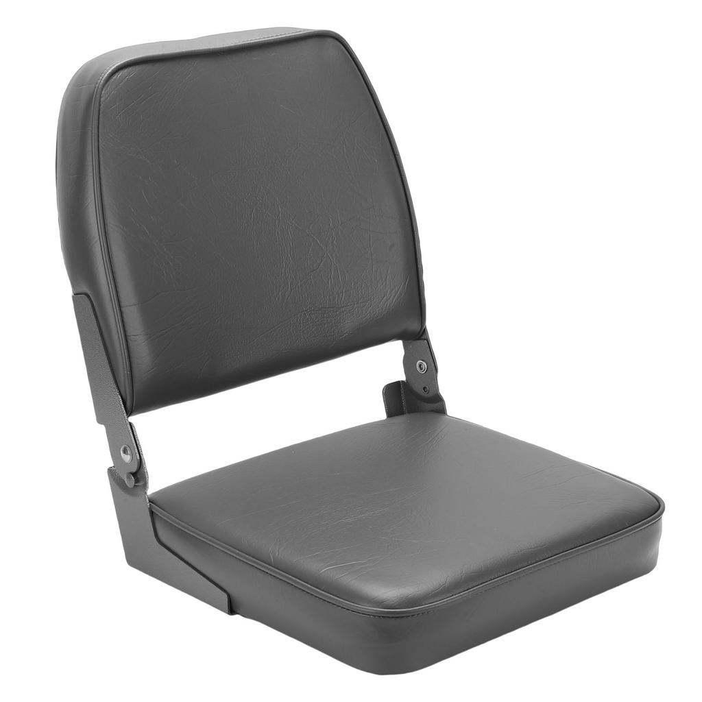 Folding Boat Seat with Backrest, Thick Foam Padding, Heavy Duty Marine Grade Aluminum Hinge, Lightweight Foldable Chair for Bass Canoe Pontoon Boats