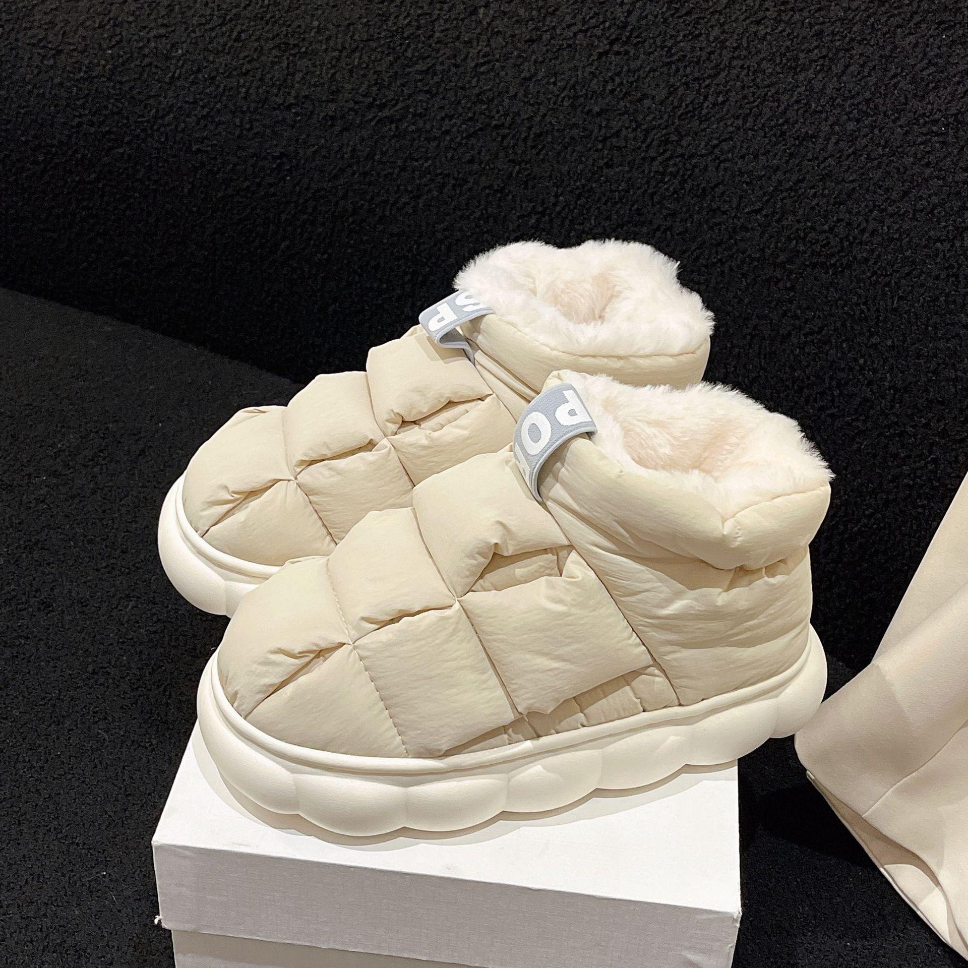 

Разноцветные зимние ботинки для женщин 2024 года, новые зимние теплые хлопковые туфли для пар, женские плюшевые ботинки на толстой платформе 38-39 покинуть белый