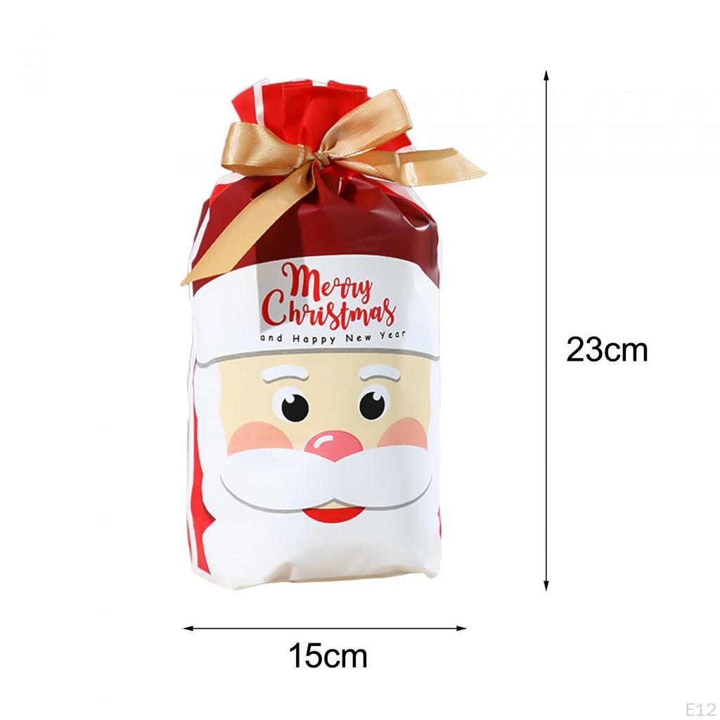 50 Pieces Gift Bags Candy Christmas Present for Gifts with Ribbon Xmas Holiday Cookie