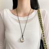 Asian Blogger-Inspired Saddle Bag Necklace: Luxury Women's Niche Sweater Chain Accessories
