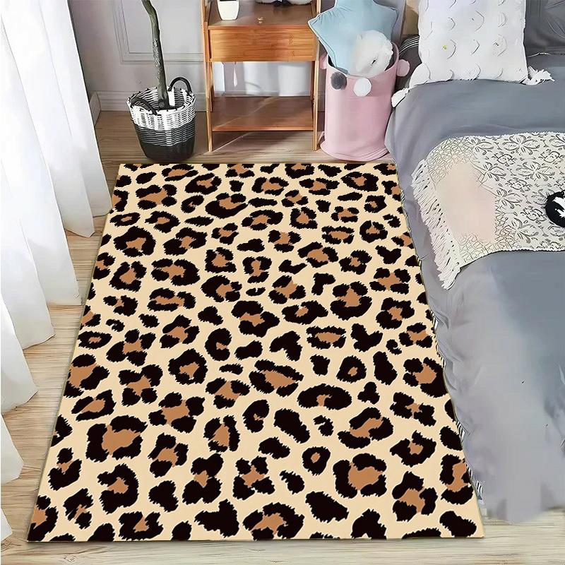 Leopard Print Printed Texture Fur Carpet For Living Room Panther Wild Tiger Lion Area Large Rug Non Slip Bathmat Home Decor Mat