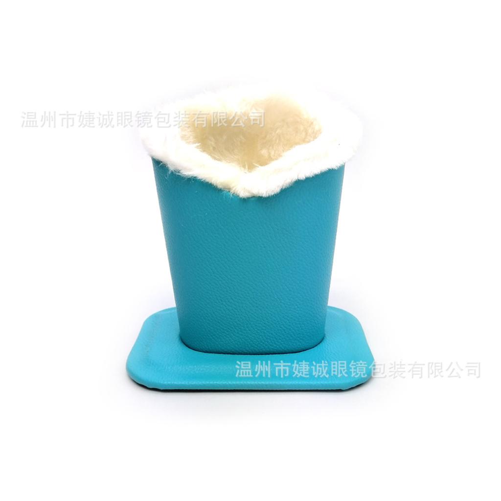 Nieuwe Modieuze Brillenstandaard van Kleinkorrelig Leer Minimalistische Displaystandaard Ultradichte Potloodhouder Trendy Brillenetui Pluche Brillen