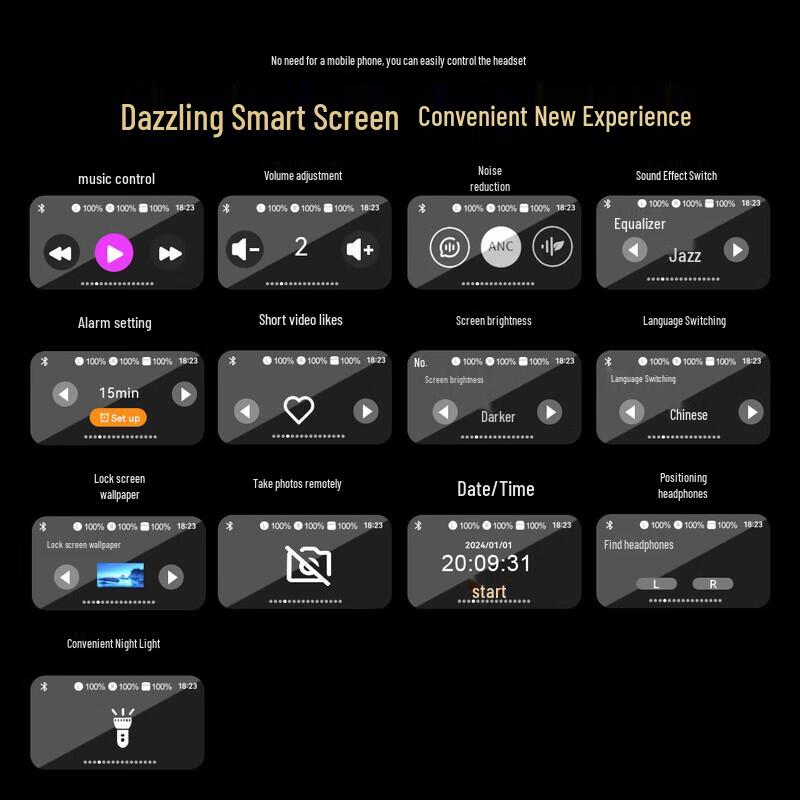 Newmine T9 Active Noise Cancelling Wireless Bluetooth Earbuds