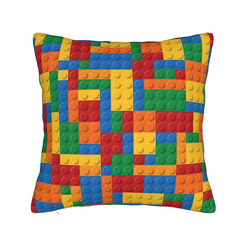 Rainbow Building Blocks Pattern Pillow Cover Soft Cushion Cover Morden Pillow Case For Living Room Bed Chair