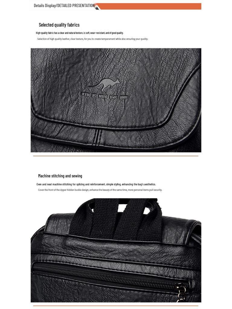 Mochila Feminina Versátil de Couro Macio 2025 - Grande Capacidade para Escola, Viagem e Uso ao Ar Livre